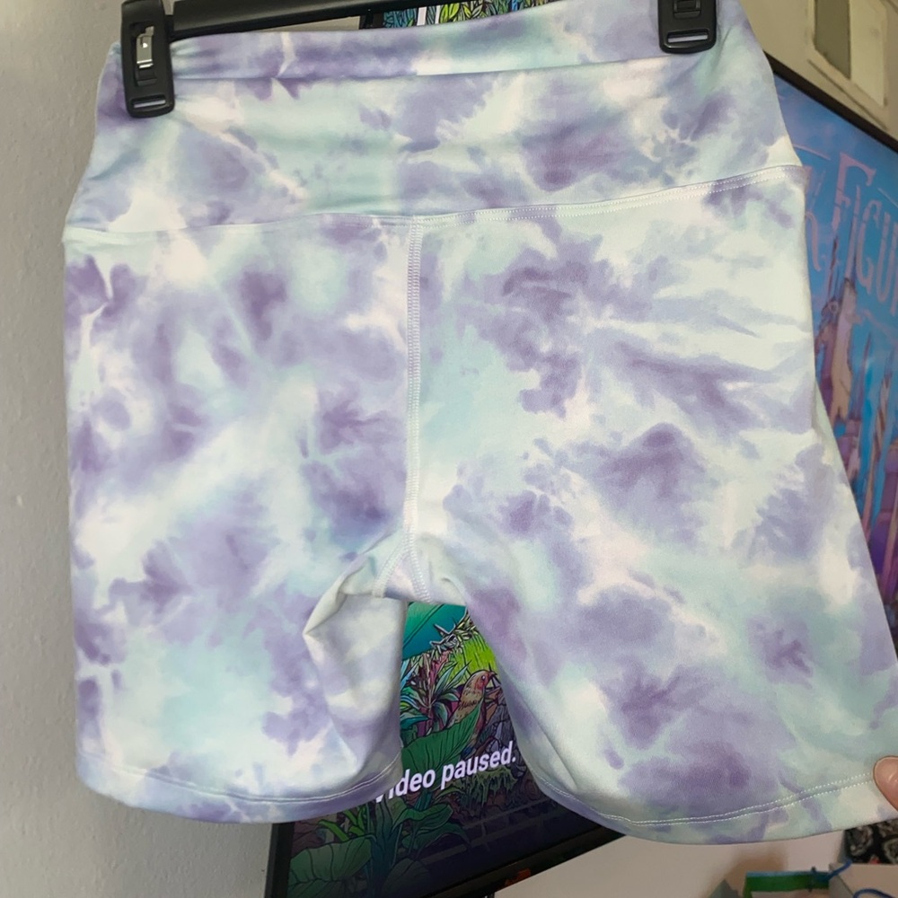 PINK Victoria's Secret Tie-Dye Bike Shorts Purple White - Picture 7 of 9